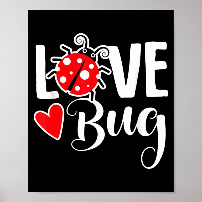 Poster Love Bug Cute Valentine's Day Party Ladybug  (Frente)