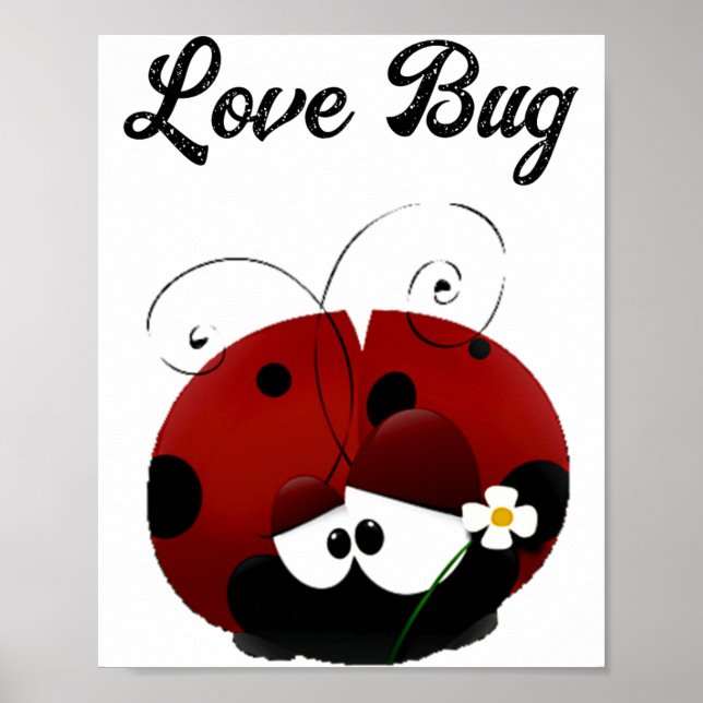 Poster Love Bug Ladybug Fofo Desenho Animado Dia Dos Namo (Frente)