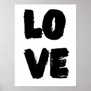 Poster Love Cote Art Modern Paint Monocromo Simples