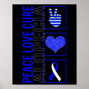 Poster Love Cure Alopecia Awaria Ribbon Warrior Support