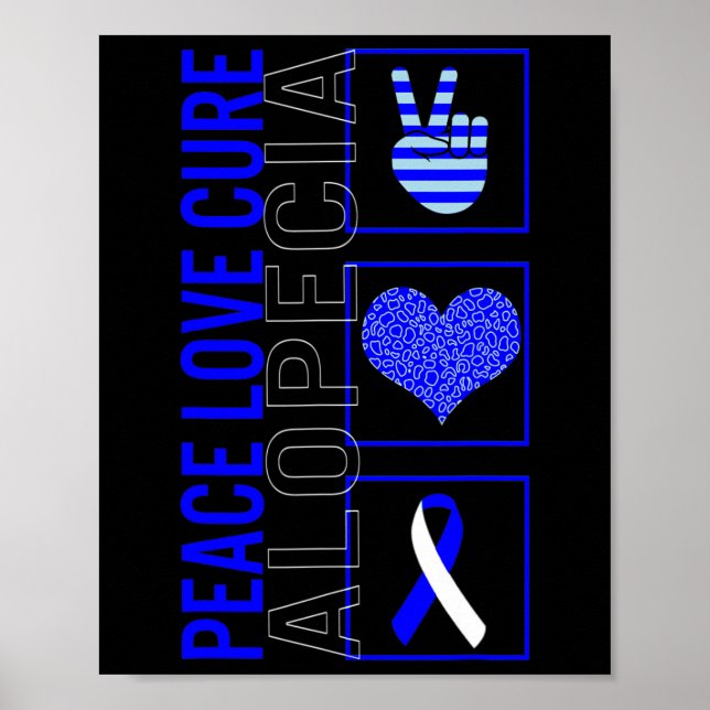 Poster Love Cure Alopecia Awaria Ribbon Warrior Support (Frente)