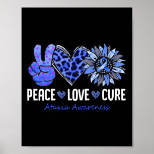 Poster Love Cure Ataxia Awarness Month Blue Sunflower Ri