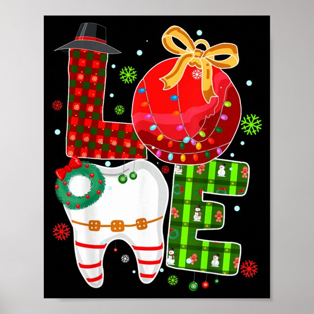 Poster Love Dental Life Bauble Tooth Dentist Fall Christm (Frente)