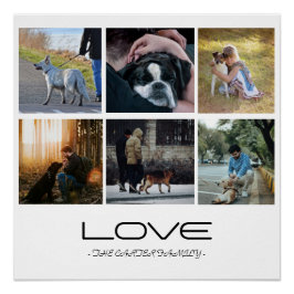 Pôster Love Dog Family Portrait Collage Design