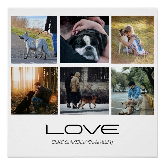 Pôster Love Dog Family Portrait Collage Design (Frente)