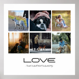 Poster Love Dog Family Portrait Collage Design