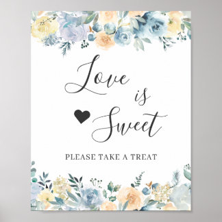 Poster Love é Barra de Sobremesa Doce de Baunilha Chic Fl