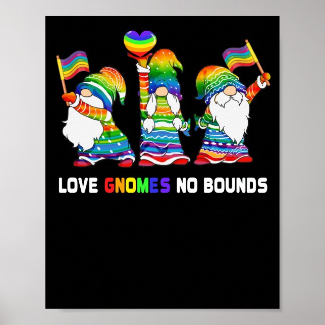 Poster Love Gnomes No Bounds LGBT Community Gay Pride (Frente)