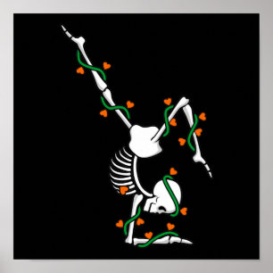 Poster Love Gymnastics Skeleton Gymnast Gymnastic Lover G