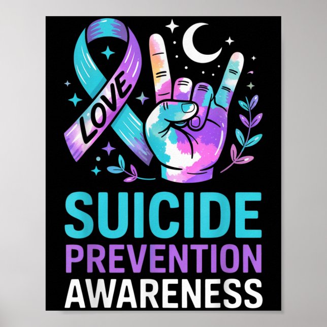 Poster Love Hand Sign Suicide Prevention Awareness Week S (Frente)
