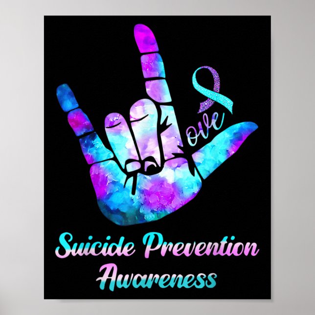 Poster Love Hand Sign Suicide Prevention Awareness Week S (Frente)