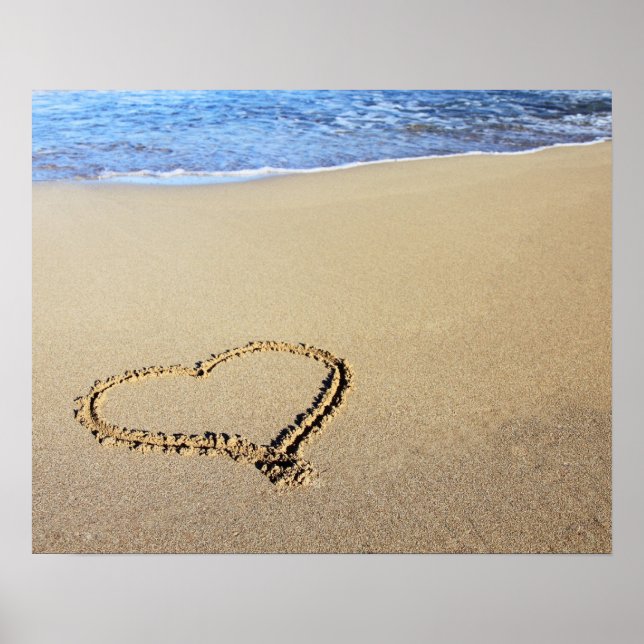 Pôster Love Heart Beach (Frente)