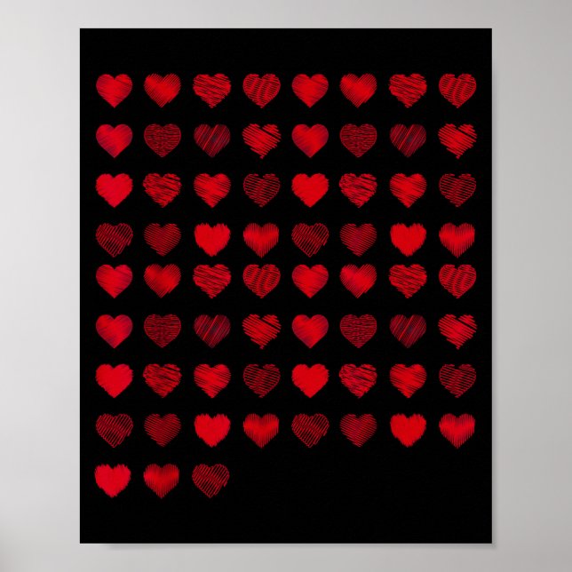 Poster Love Heart Graphic 67 Hearts Pattern 67 Valentines (Frente)