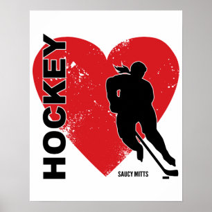 Pôster Love Heart Hockey