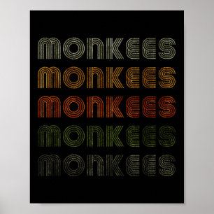 Poster Love Heart Monkees Tee Grunge Vintage Style Black