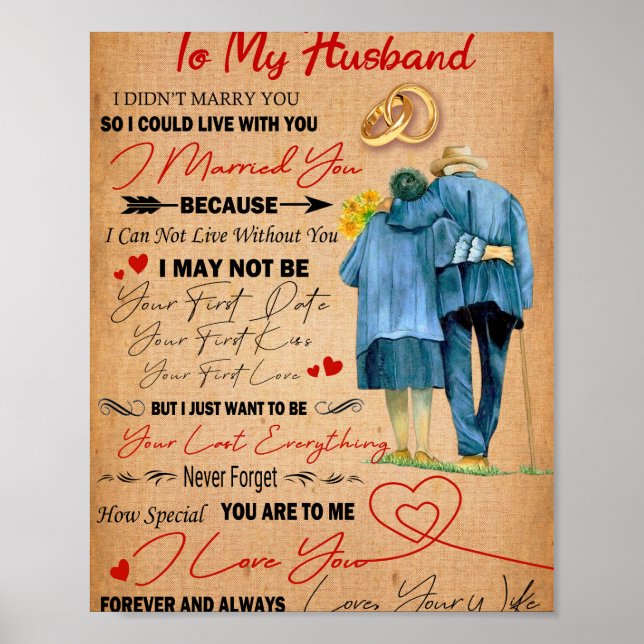 Poster Love Husband | Carta Ao Meu Marido Eu Te Amo (Frente)
