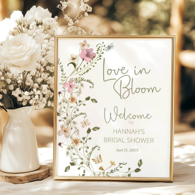 Poster Love in Bloom Wildflower Bridal Shower Welcome (Criador carregado)