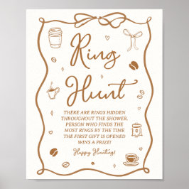 Poster Love is Brewing Bridal Shower Ring Hunt Game