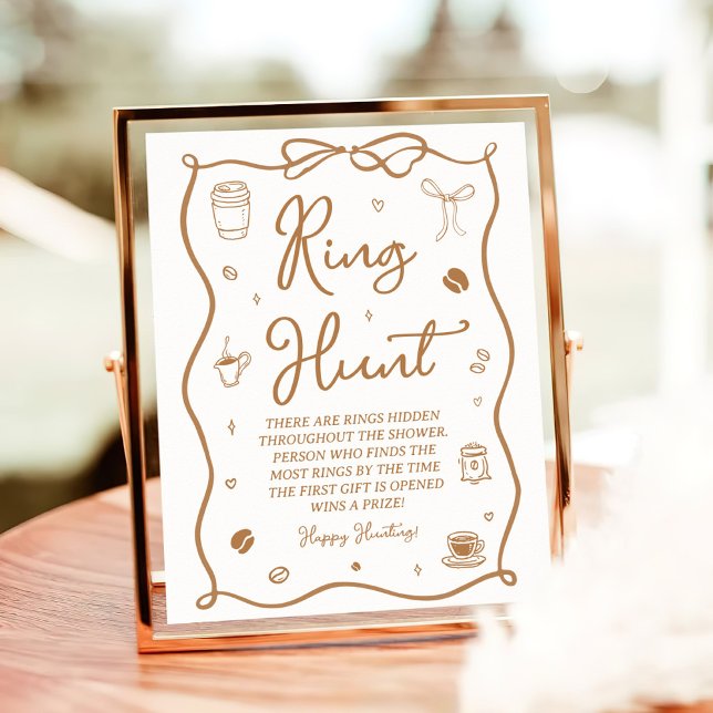 Poster Love is Brewing Bridal Shower Ring Hunt Game (Criador carregado)