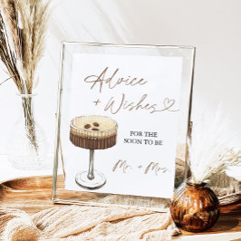 Poster Love Is Brewing Martini Advice & Wishes Sign