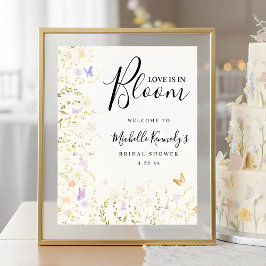Poster Love Is In Bloom Bridal Shower Welcome Sign 