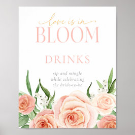 Poster Love Is In Bloom Flower Bar Station Sign