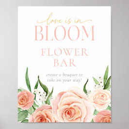 Poster Love Is In Bloom Flower Bar Station Sign