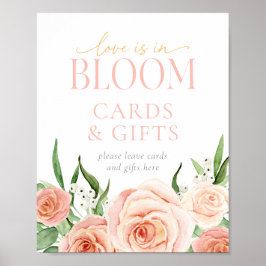 Poster Love Is In Bloom Pink Cards And Gift Table Sign