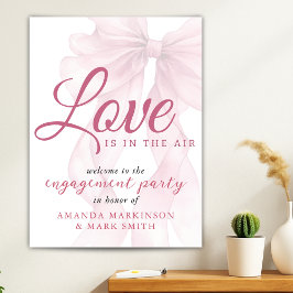 Poster Love Is In The Air Mauve Bow Engagement Welcome