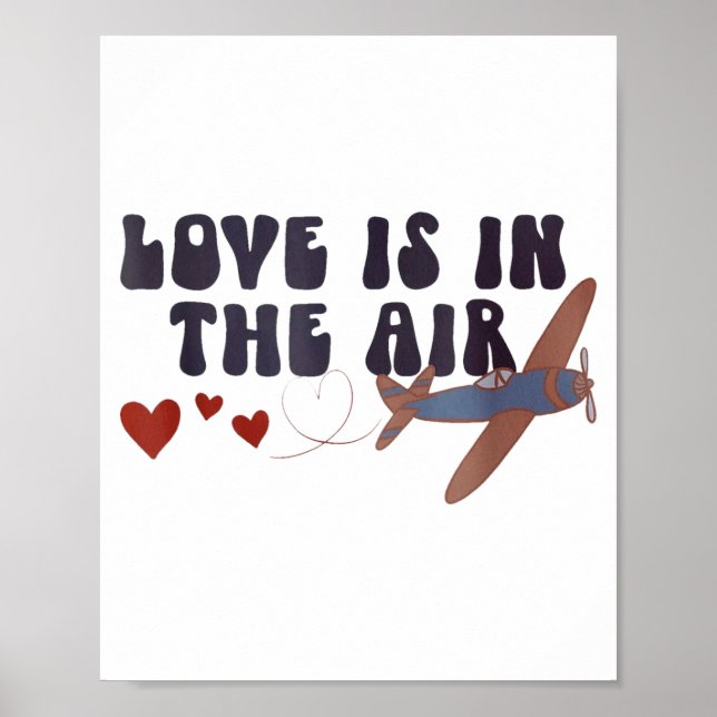 Poster Love Is In The Air Valentine’s Airplane  (Frente)