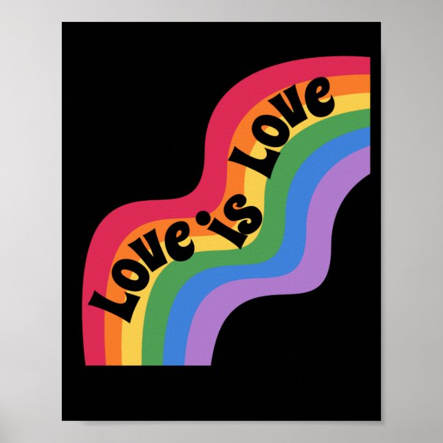 Poster  Love is love. LGBT+pride. Rainbow love. (Frente)