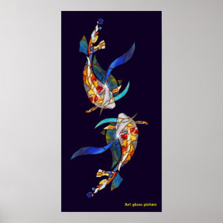 Pôster Love Kissing Koi Fish WedPoster vertical