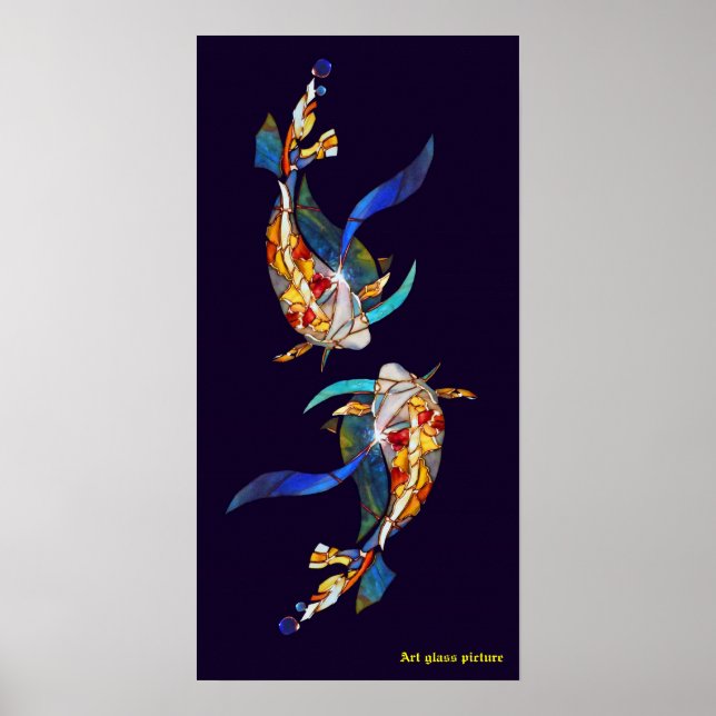 Pôster Love Kissing Koi Fish WedPoster vertical (Frente)