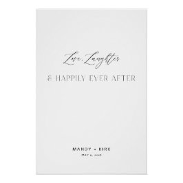 Pôster Love Laughter Happily Ever After Wedding Sign