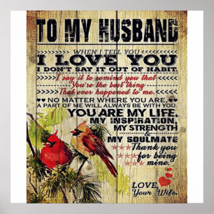 Poster Love Letter To Husband Special Gift For Man