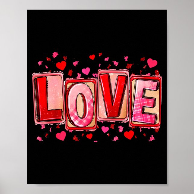Poster Love Lettering Leopard Day Pink Valentine s Humor (Frente)
