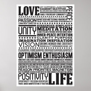 Poster "Love Life", Design de Arte Motivacional Inspiraci