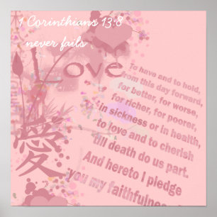 Poster Love Never Fails Collage Wedding Vows