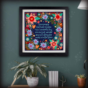 Poster Love Pessoas Cote Inspiração Bonito Floral