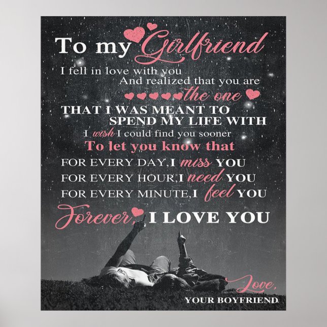 Poster Love Quote For Boyfriend | Matching Couple Gift (Frente)