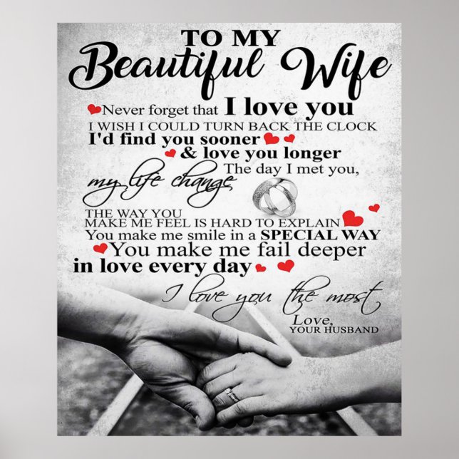Poster Love Quote For Wife | Matching Couples Gift (Frente)