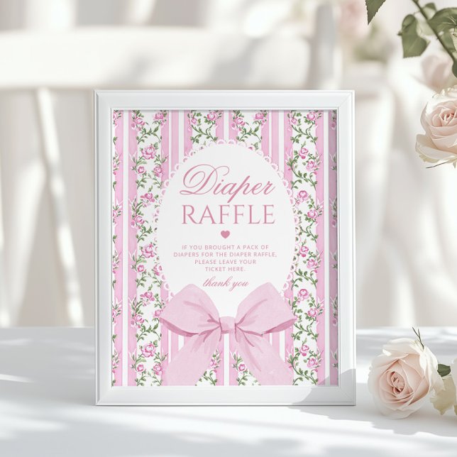 Poster Love Shack Baby Diaper raffle Coquette Bow (Criador carregado)