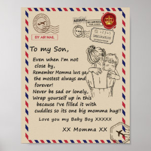 Poster Love Son Carta À Minha Filha Ama-Te, Menino
