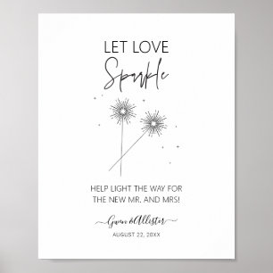 Poster Love Sparkle Sign Wedding Reception Sendoff G400