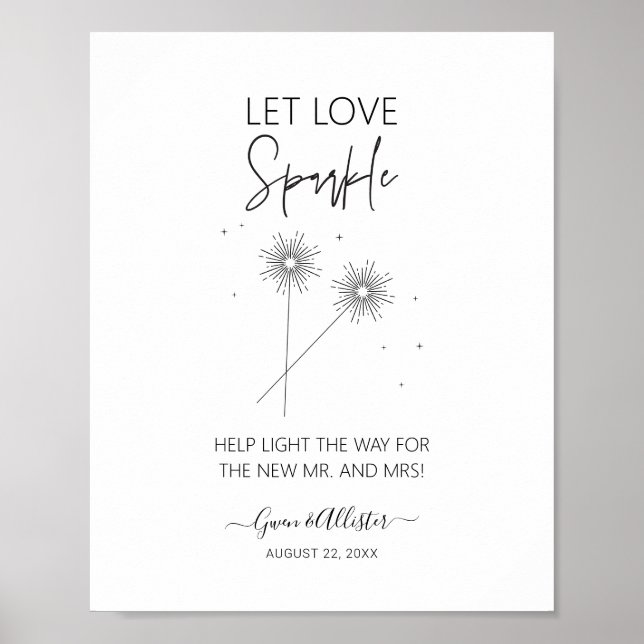Poster Love Sparkle Sign Wedding Reception Sendoff G400 (Frente)