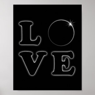 Poster Love Total Solar Eclipse 04.08.2024 Totalidade