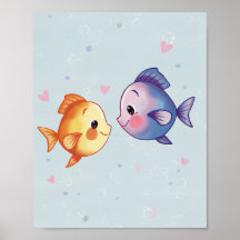 Love Under the Sea – Cute Watercolor Fish Couple