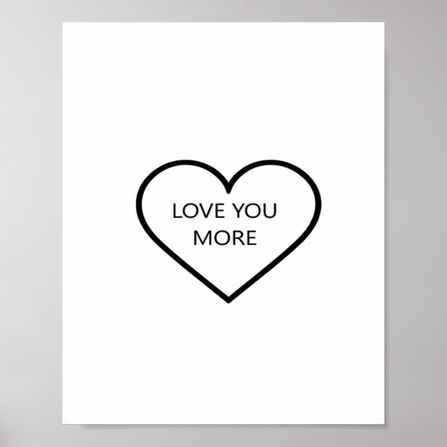 Poster Love You More Heart Romantic Style  (Frente)