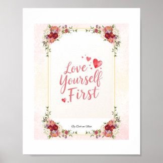 Poster Love Yourself First – Romantic Handwritten Quote 