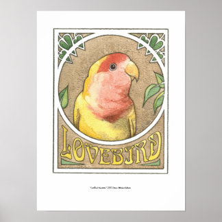 Pôster Lovebird Nouveau